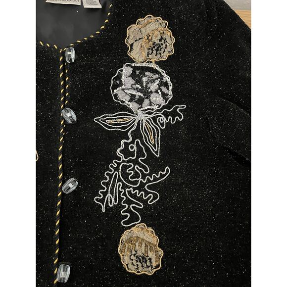 Drapers And Damons Women’s Vintage Glimmer Glitter Evening Jacket Size L Vintage - Picture 16 of 16